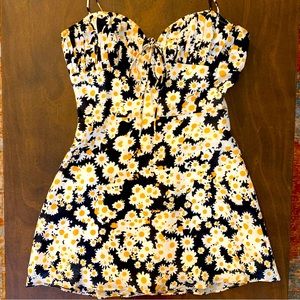 Women’s Realisation Silk Dress Black White And Yellow Floral Size XS